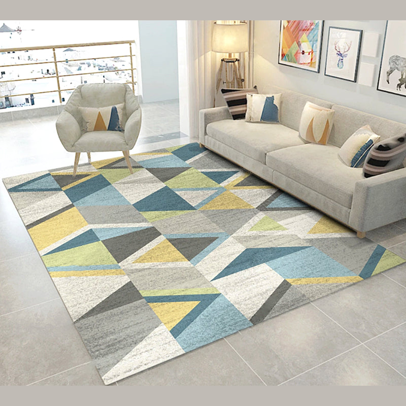 Minimalist Graphic Print Carpet Polyester Area Rug Stain Resistant Indoor Carpet for Living Room