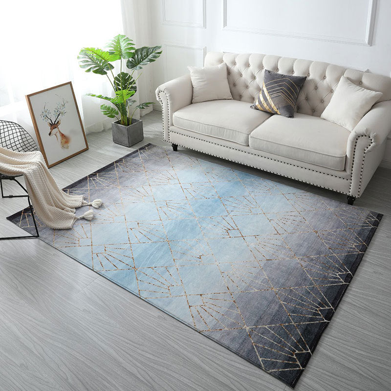 Beige Modern Rug Polyester Graphic Striped Area Rug Non-Slip Backing Rug for Living Room