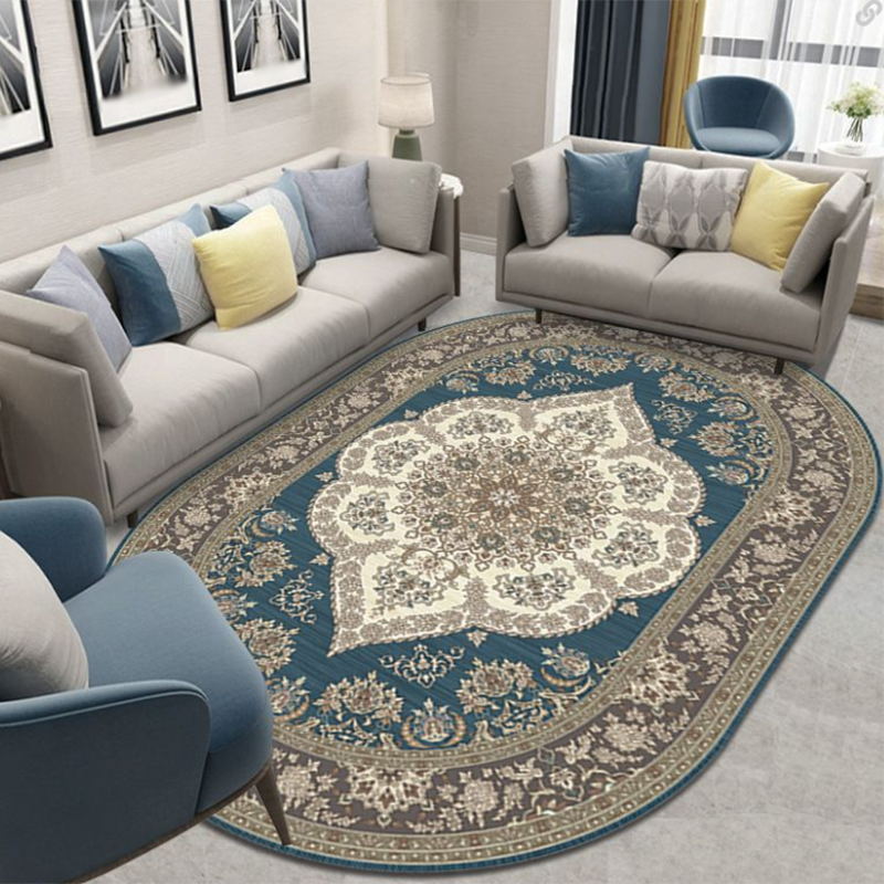 Beige Vintage Rug Polyester Graphic Rug Washable Area Rug for Living Room