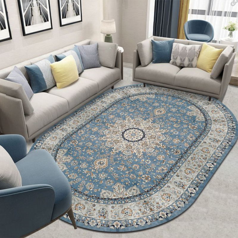 Beige Vintage Rug Polyester Graphic Rug Washable Area Rug for Living Room