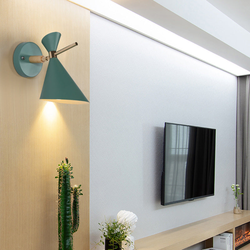 Hoekschaduw Wand SCONCE MACARON METAL 1 licht zwart/wit/roze/geel/groene wand sconce licht voor slaapkamer