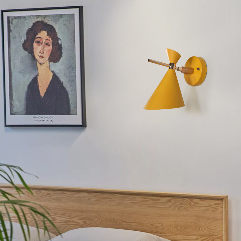 Hoekschaduw Wand SCONCE MACARON METAL 1 licht zwart/wit/roze/geel/groene wand sconce licht voor slaapkamer