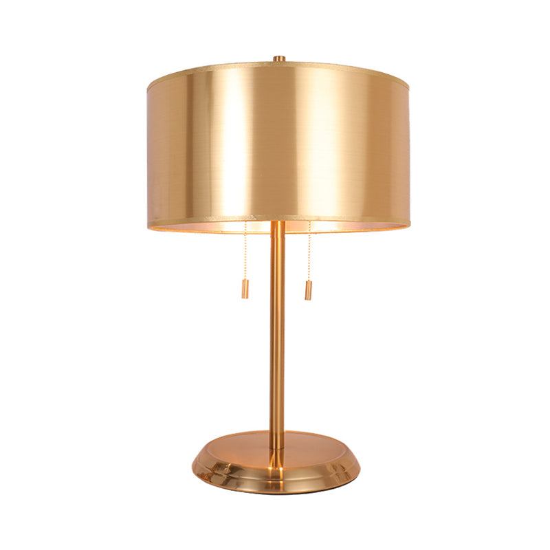 Gold Drum Desk Light Modernism 1 Head Task Lighting con base de metal redondo