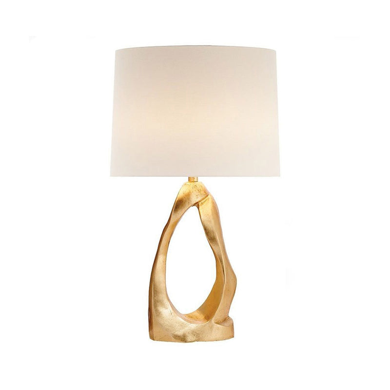 1 Bulb Living Room Desk Light Modernist White Task Lighting with Barrel Fabric Shade