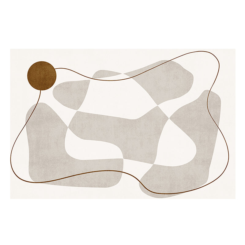 Simplicity Carpet Polyster Trendy Contrast Panel Indoor Rug Stain Resistant Area Rug for Living Room