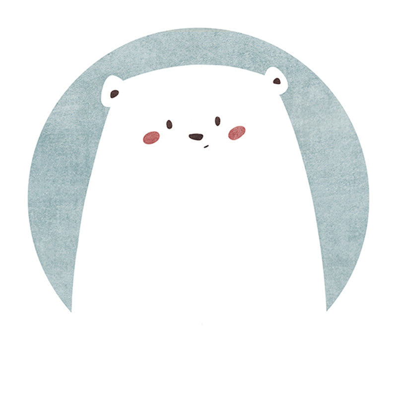 Round Cartoon Rug Modern Polyester Indoor Rug Stain Resistant Washable Area Carpet for Home Decor