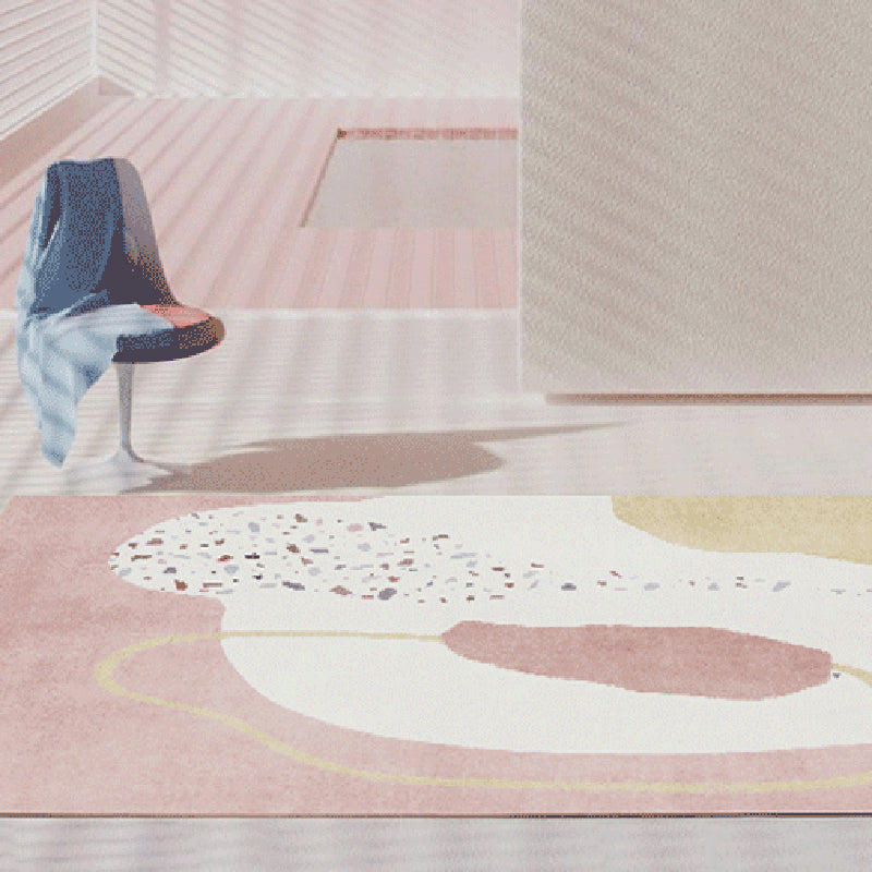 Funky Area Rug Contrast Panel Polyester Carpet Living Room Rug with Non-Slip Backing