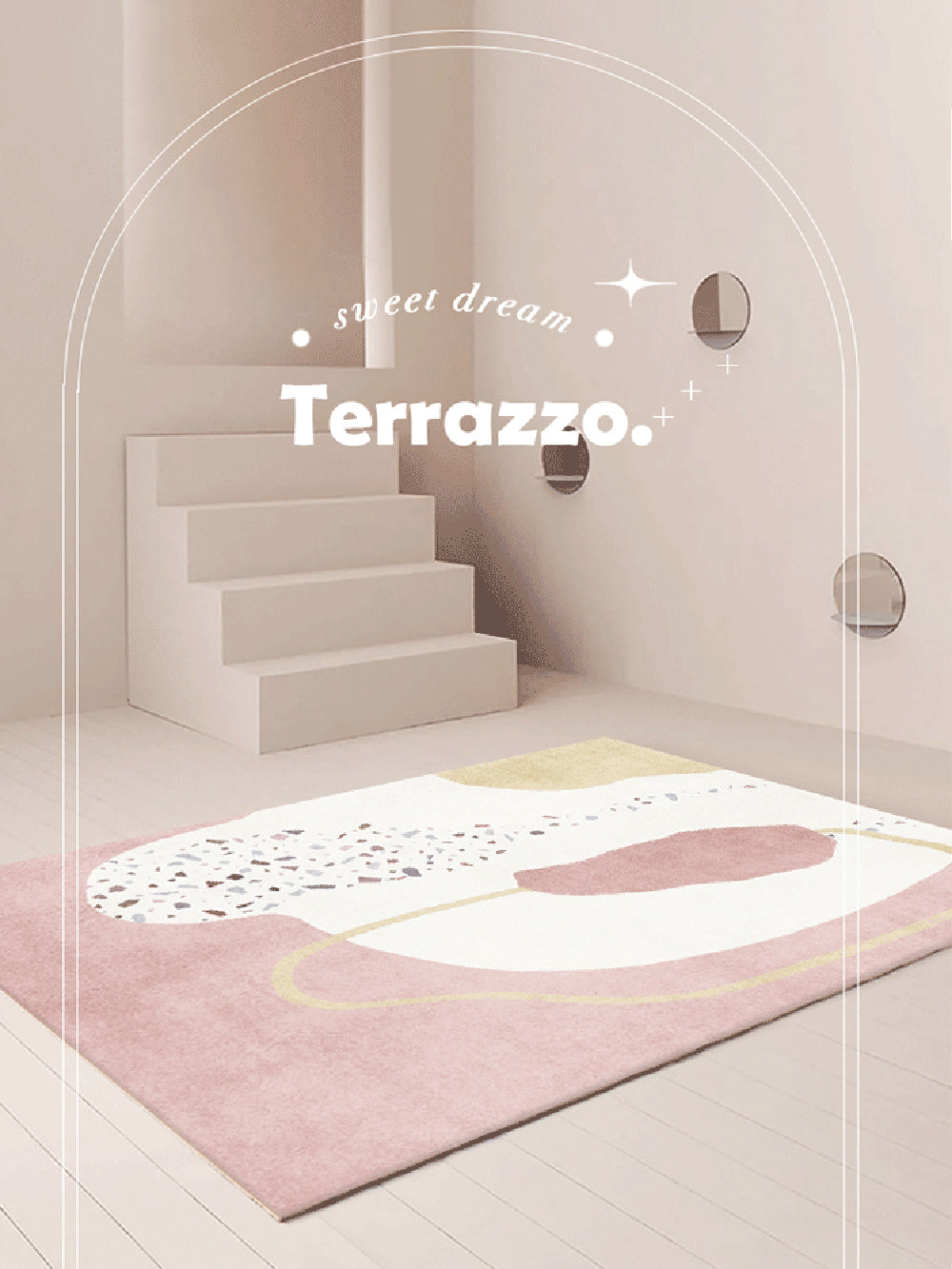 Funky Area Rug Contrast Panel Polyester Carpet Living Room Rug with Non-Slip Backing