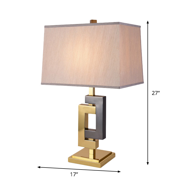 Tissu trapèzoïde Éclairage modernisme 1 ampoule petite lampe de bureau en noir et or