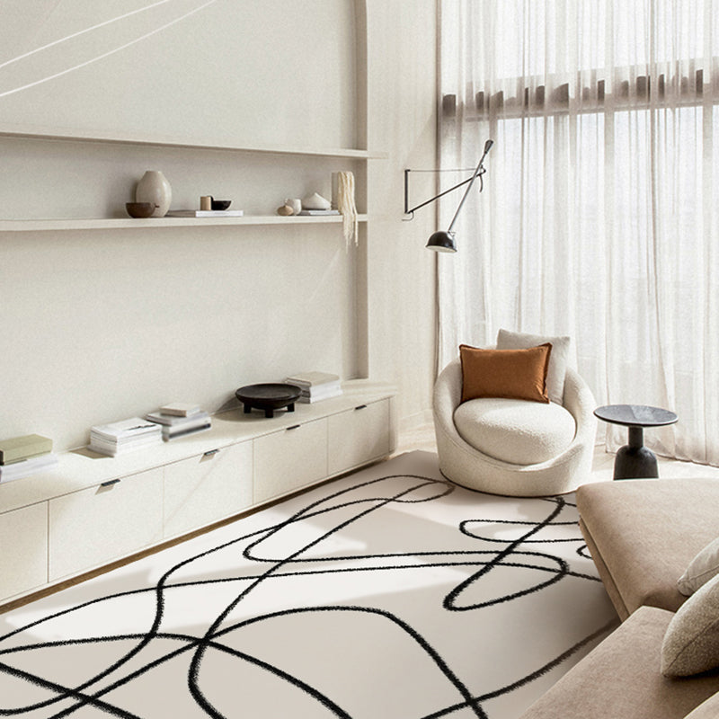 Modern Indoor Rug Simplicity Contrast Panel Carpet Polyester Non-Slip Area Carpet for Living Room