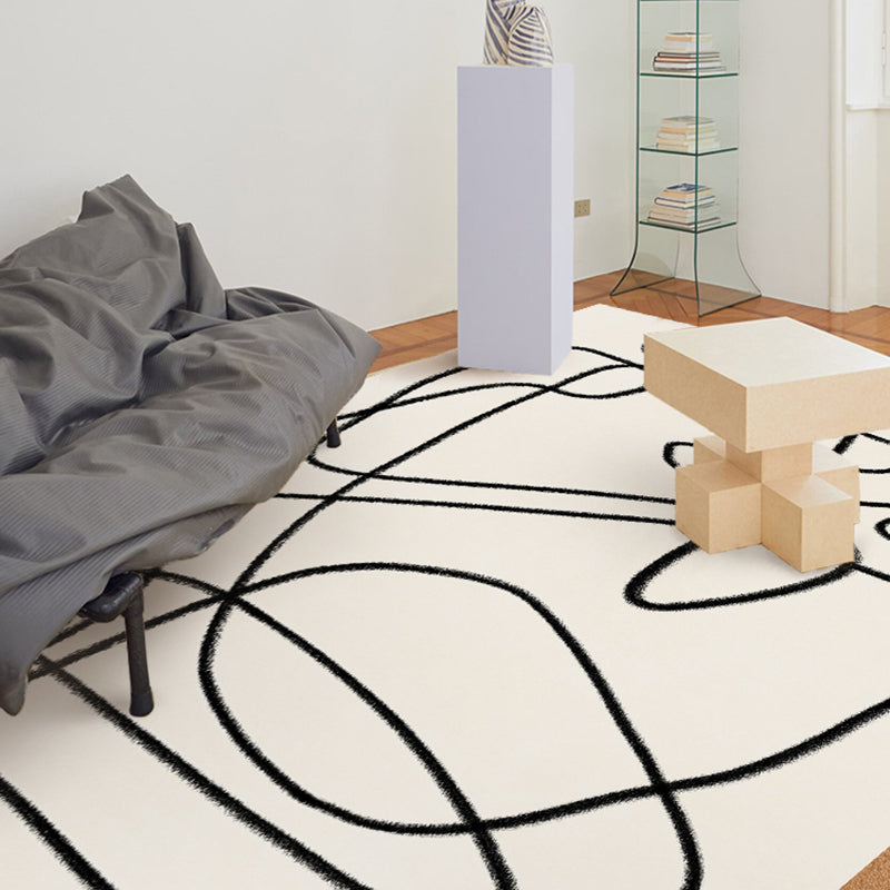 Modern Indoor Rug Simplicity Contrast Panel Carpet Polyester Non-Slip Area Carpet for Living Room