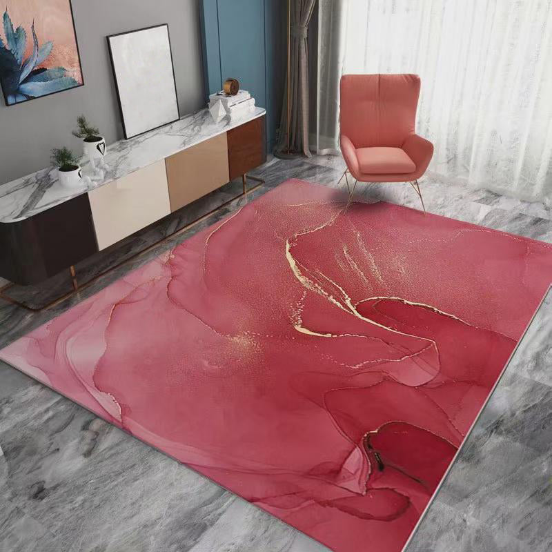 Pink Modern Carpet Polyester Graphic Carpet Stain Resistant Carpet for Home Decoration