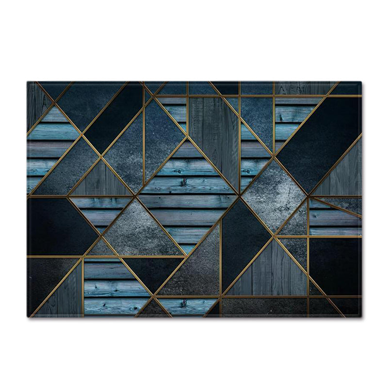 Chic Green Modern Rug Geometric Pattern Polyester Area Rug Non-Slip Backing Carpet for Living Room