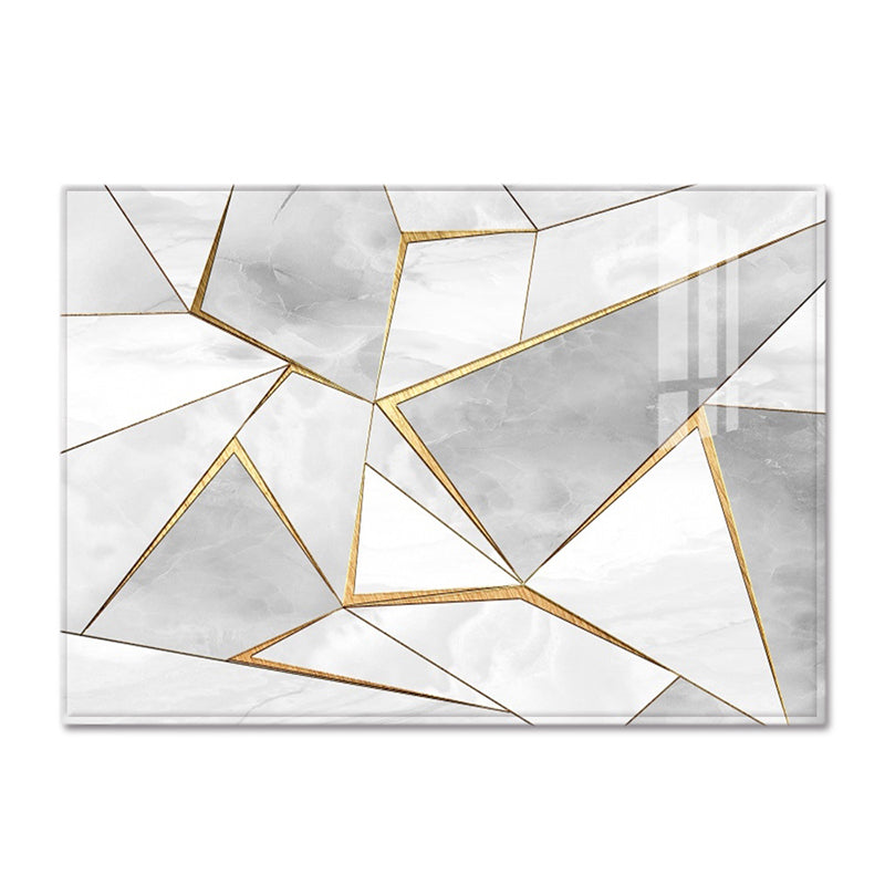 Chic Green Modern Rug Geometric Pattern Polyester Area Rug Non-Slip Backing Carpet for Living Room