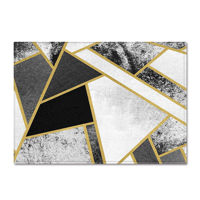 Chic Green Modern Rug Geometric Pattern Polyester Area Rug Non-Slip Backing Carpet for Living Room