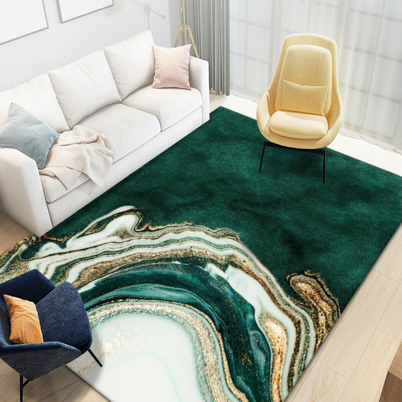 Groen modern vloerkleed kleurblok polyester gebied tapijt vlekbestendig kleed voor woningdecoratie