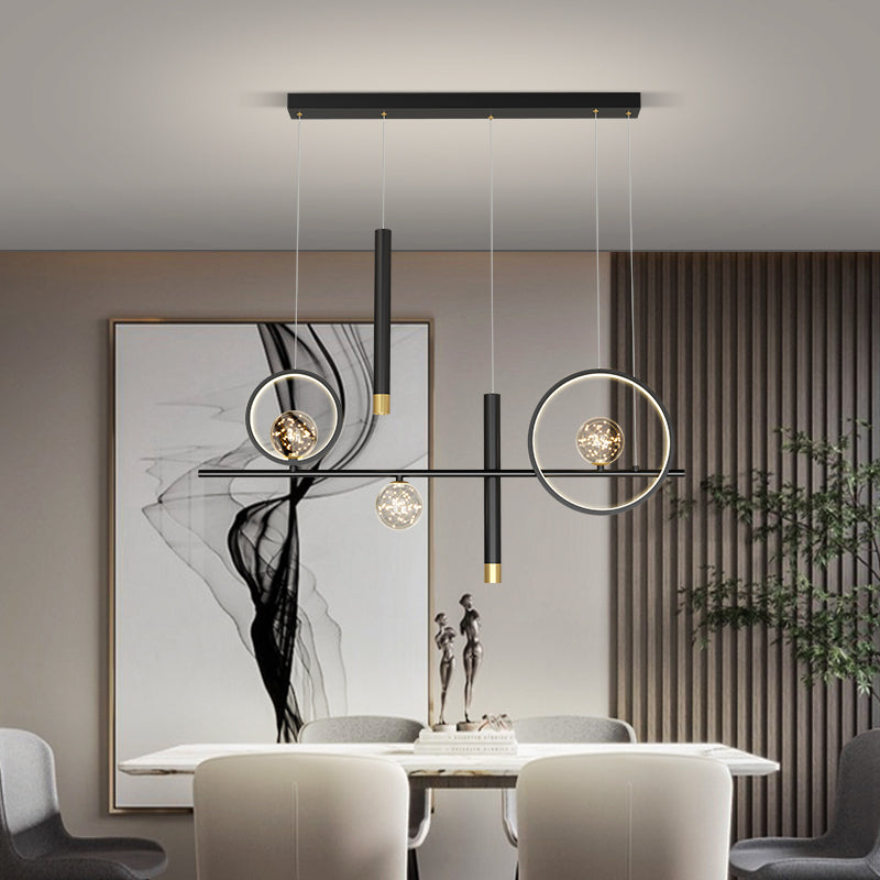 Minimalism Contemporary Nordic Style LED Hanging Island Pendant Light for Dining Room