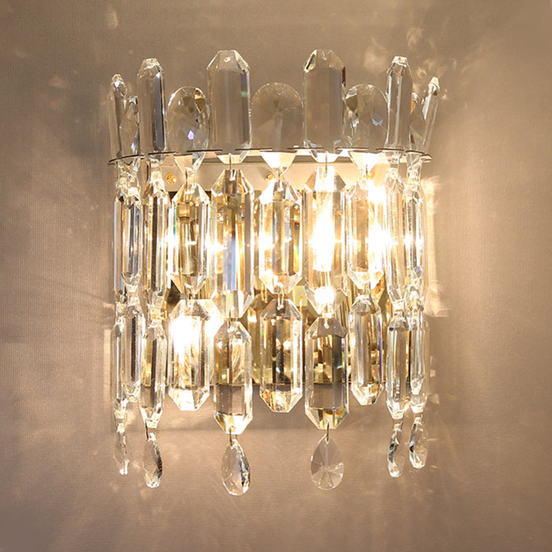 Mont-cylindre Crystal Mur Murd Dismature Style Modern Style 2 LIGHTS MURS LUMILES