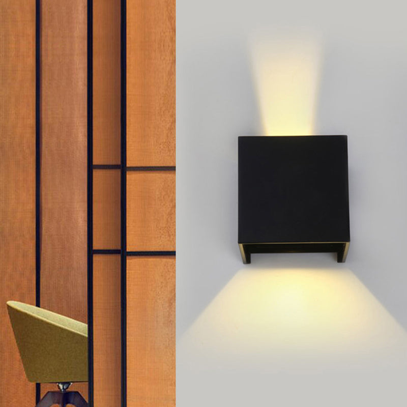 Square 2-Lights Wall Lighting Fixtures Modern Style Aluminum Wall Mounted Lamps