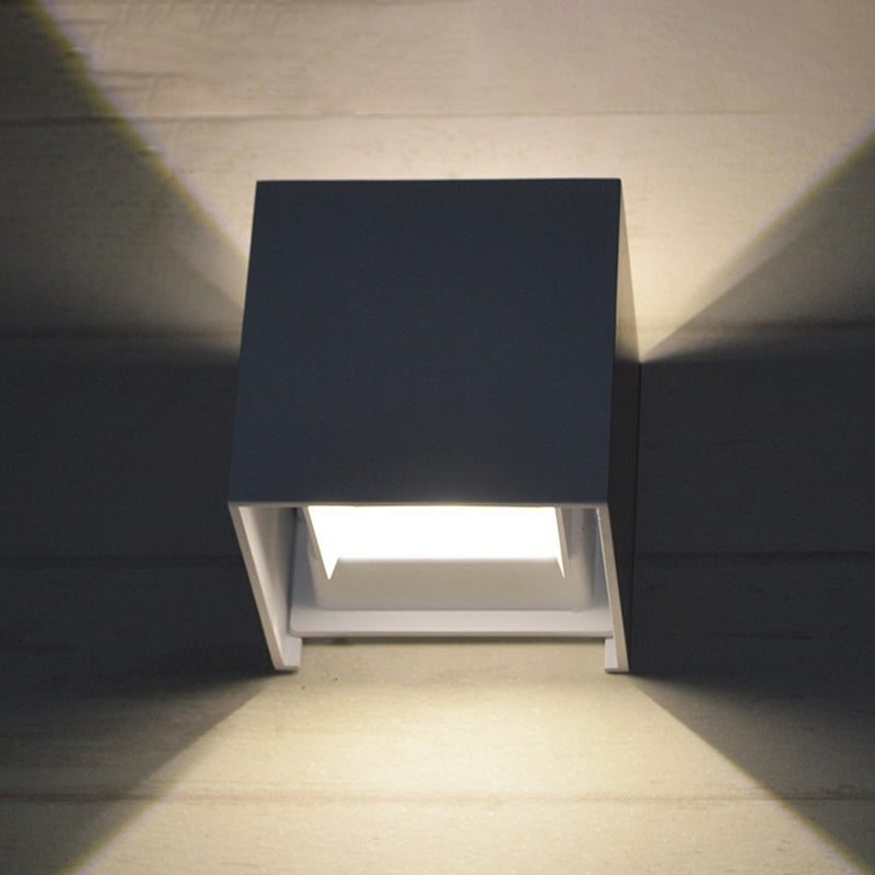 Square 2-Lights Wall Lighting Fixtures Modern Style Aluminum Wall Mounted Lamps