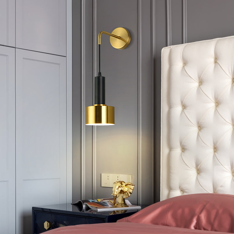 Estilo moderno de 1 luz de montaje en la pared Luz de lámpara Cilíndrica de metal apliques de pared