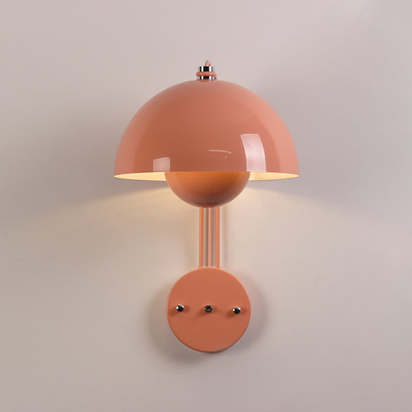 Modern Style Metal Wall Lighting Fixtures 1-Light Dome Sconce Light Fixture