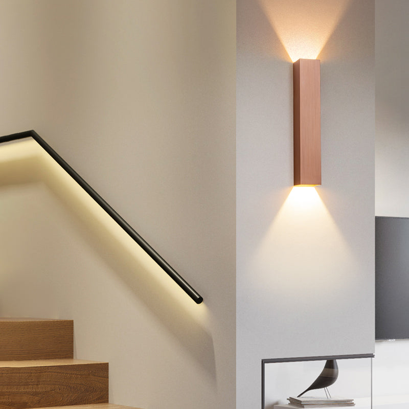 Lampe à lampe murale en aluminium de style moderne Applique 2 LIGHTES RECTANGE CHAMP MURM