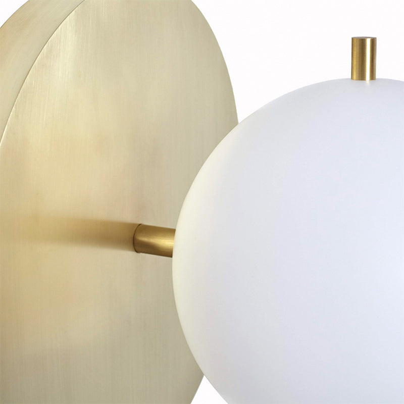 Round Shade 1 Light Wall Light Modern Style Glass Wall Light Sconce in Brass