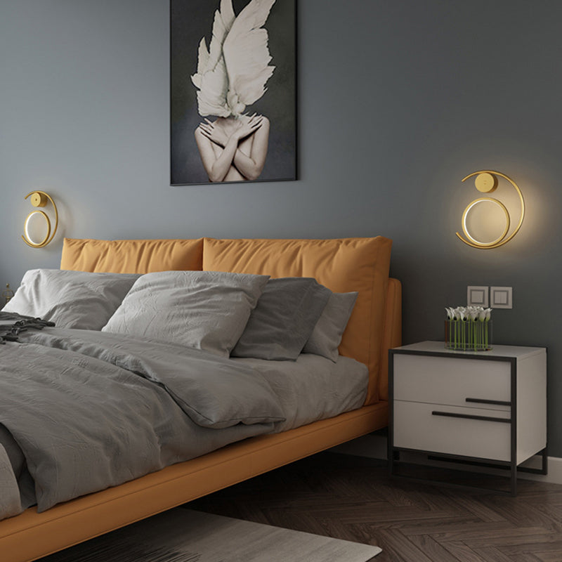 1 Light Sconce Modern Wall Lights Metal Sconce Light in Gold and White