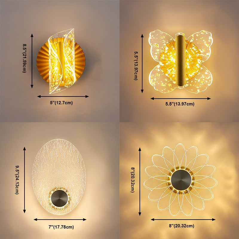 Modern Wall Sconce Lighting Metal Wall Sconce 1 Light Sconce Light Fixture in Gold