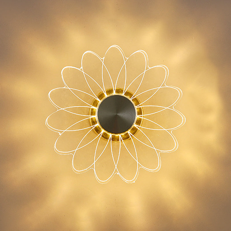 Modern Wall Sconce Lighting Metal Wall Sconce 1 Light Sconce Light Fixture in Gold