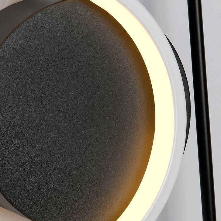 Circle Wall Sconce Lights Lampada da parete moderna Metal 2 Prontoni con pareti leggeri in bianco e nero