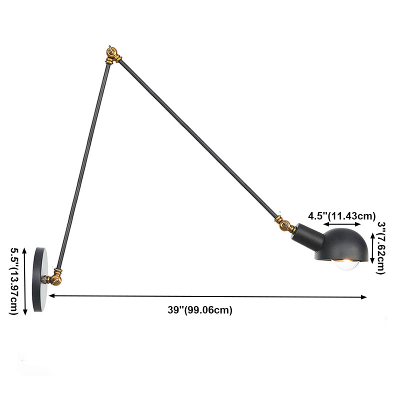 Swing Arm Lamp Wall Sconce Lighting Industrial Style Metal 1 Head Wall Mounted Light Fixture