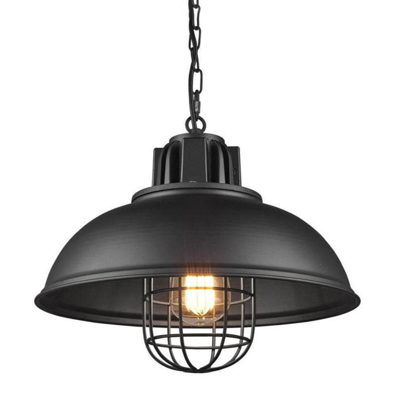 Dome-Shaped 1-Light Industrial Metal Pendant Light Hanging Ceiling Light