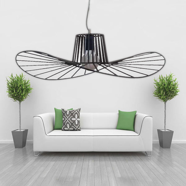 Pendants contemporains, luminaire suspendu de paille en métal moderne 1-Light