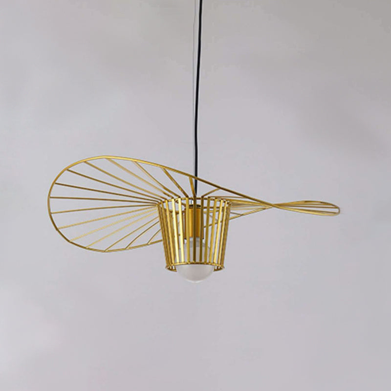 Pendants contemporains, luminaire suspendu de paille en métal moderne 1-Light