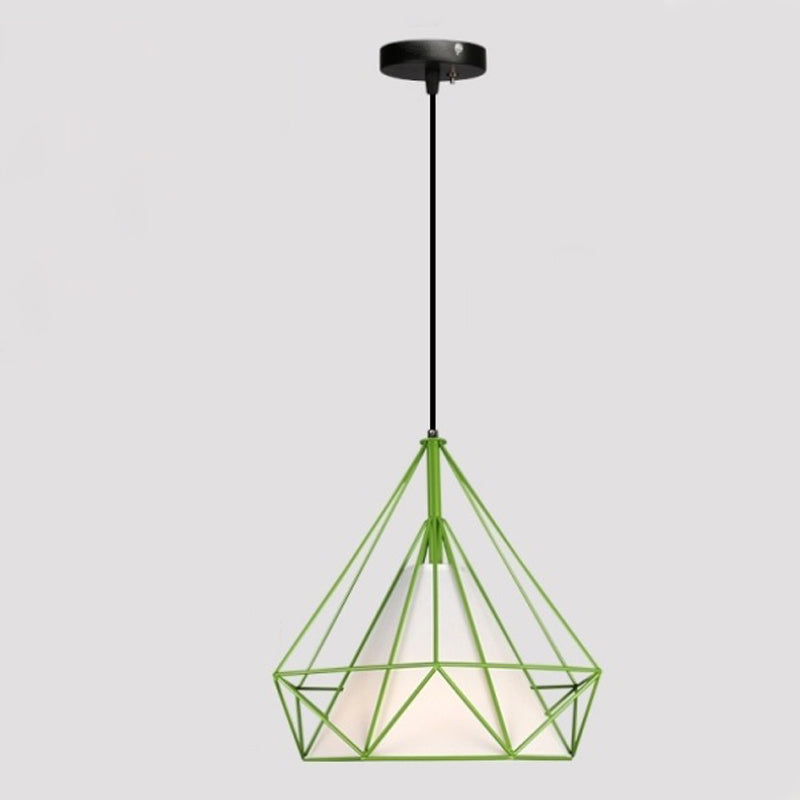 Tissu 1-Light suspendu luminaires avec une teinte à la cage, lumière de style simple nordique