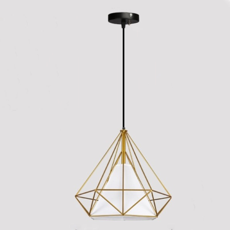 Tissu 1-Light suspendu luminaires avec une teinte à la cage, lumière de style simple nordique