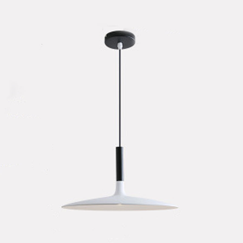 Pendante intérieure minimaliste, éclairage pendentif en métal plat macaron à 1 lumière