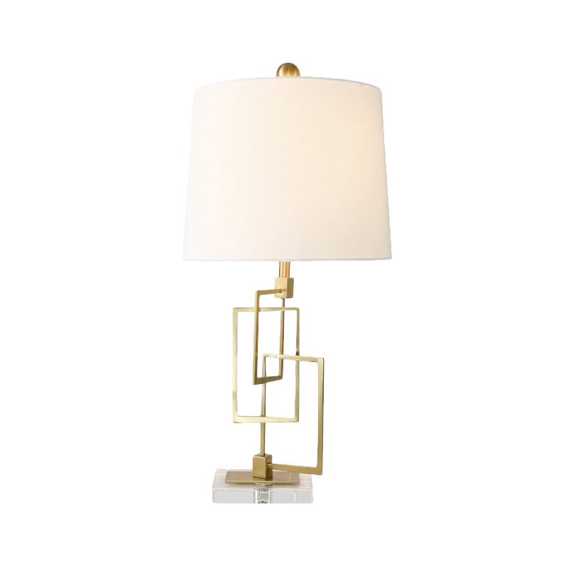 Modernist 1 Bulb Task Lighting White Barrel Reading Book Light with Fabric Shade