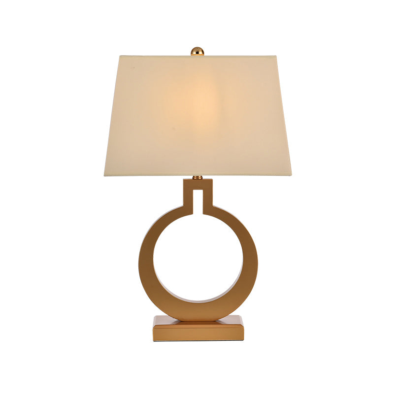 Pagoda Table Lamp Contemporary Fabric 1 Bulb Task Lighting in Gold for Living Room