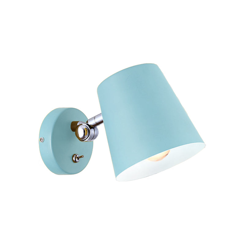 Conical Wall SCONCE Licht Macaron Metallic 1 lichtroze/geel/blauwe wandlamp voor balkon, 5 "W