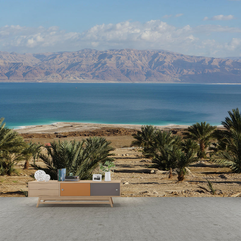 Horizontal Photography Sea Wall Mural Contemporary Wall Decoration for Bathroom