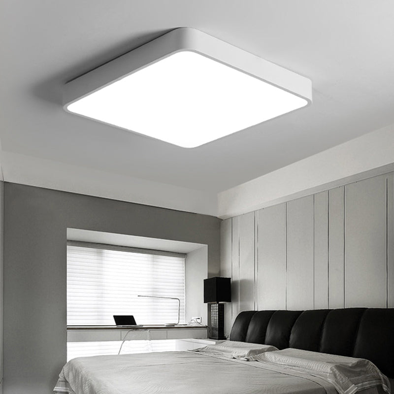 White Ceiling Light Modern 1 Light Flush Mount Ceiling Fixture for Living Room