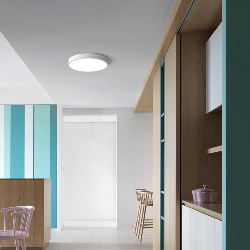 White Ceiling Light Modern 1 Light Flush Mount Ceiling Fixture for Living Room