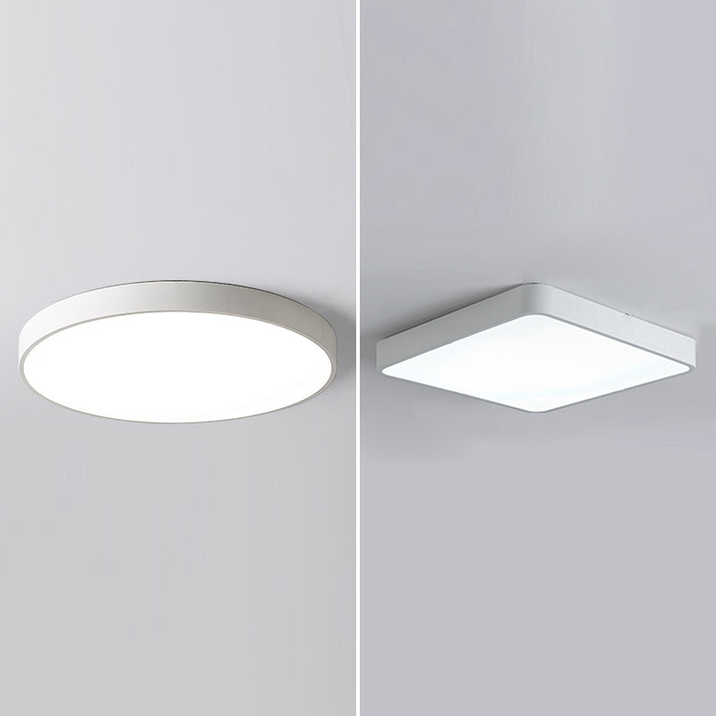 White Ceiling Light Modern 1 Light Flush Mount Ceiling Fixture for Living Room