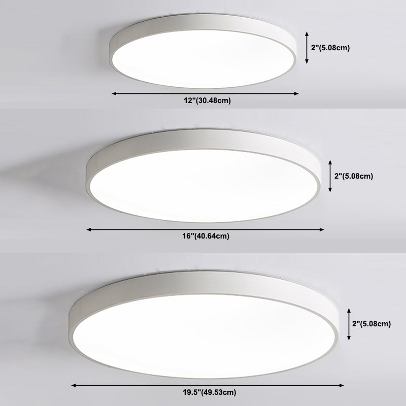 White Ceiling Light Modern 1 Light Flush Mount Ceiling Fixture for Living Room