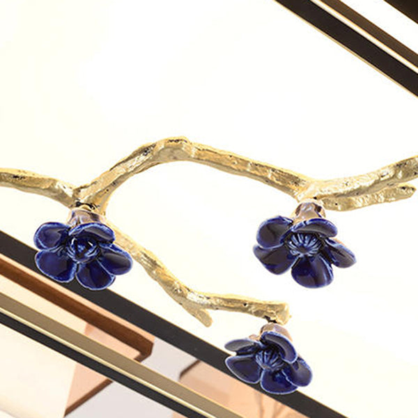 4/5/6 Head Light Fixtures Asia Style Fabric Flush Light for Living Room Dinning Room