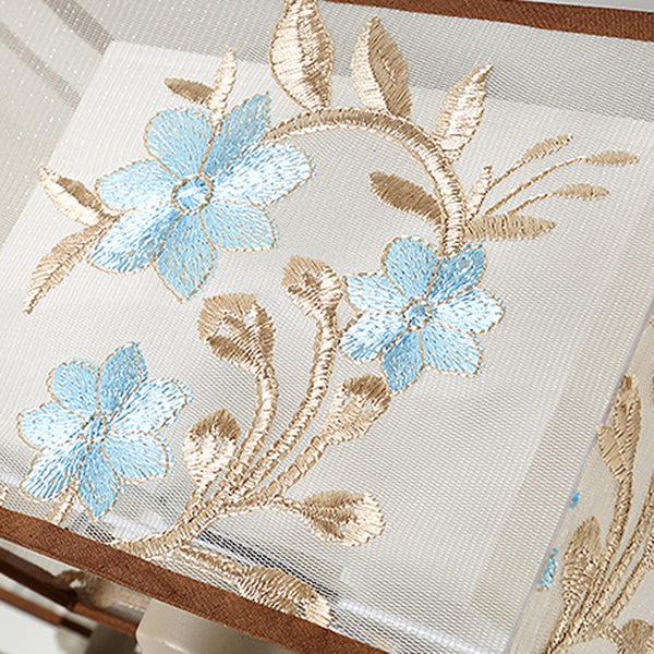 Multi-head Light Fixtures Asia Style Fabric Flush Light for Living Room