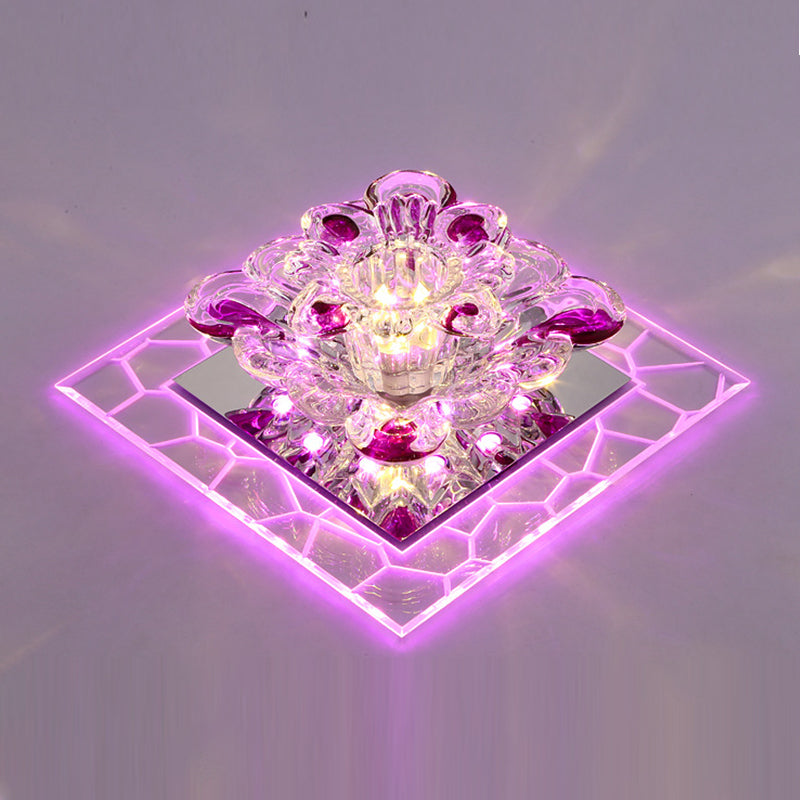 Modern Style LED Crystal Ceiling Light Mini Hallway Corridors Ceiling Light with Hole 2-4.3'' Dia